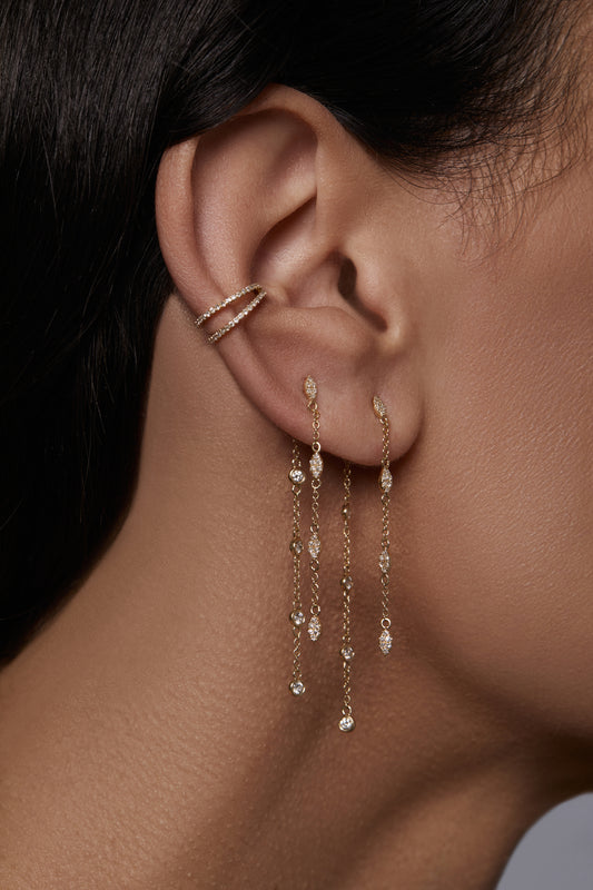 Diamond Double Drop Earrings