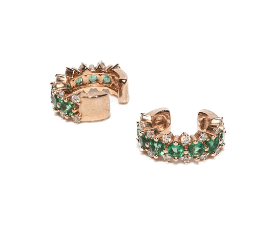 Emerald and Diamond Ear Cuff