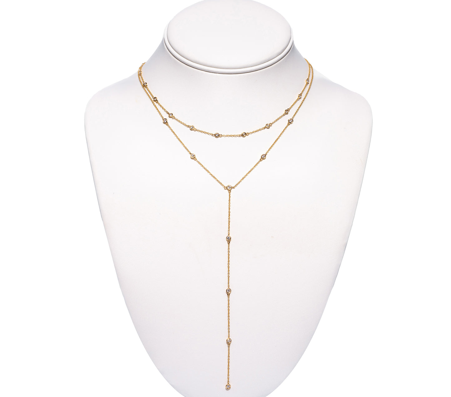 Diamond Drop Lariat Station Necklace