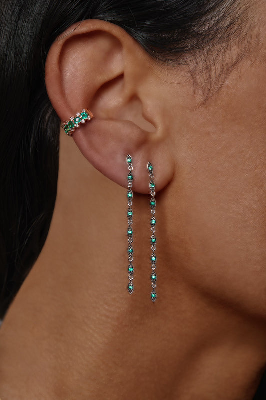 Emerald and Diamond Ear Cuff