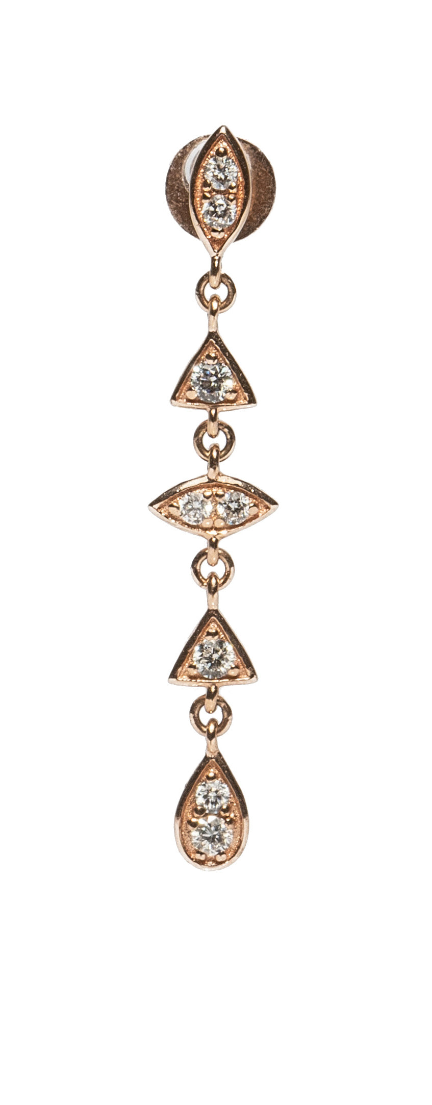 Geometric Diamond Drop Earring