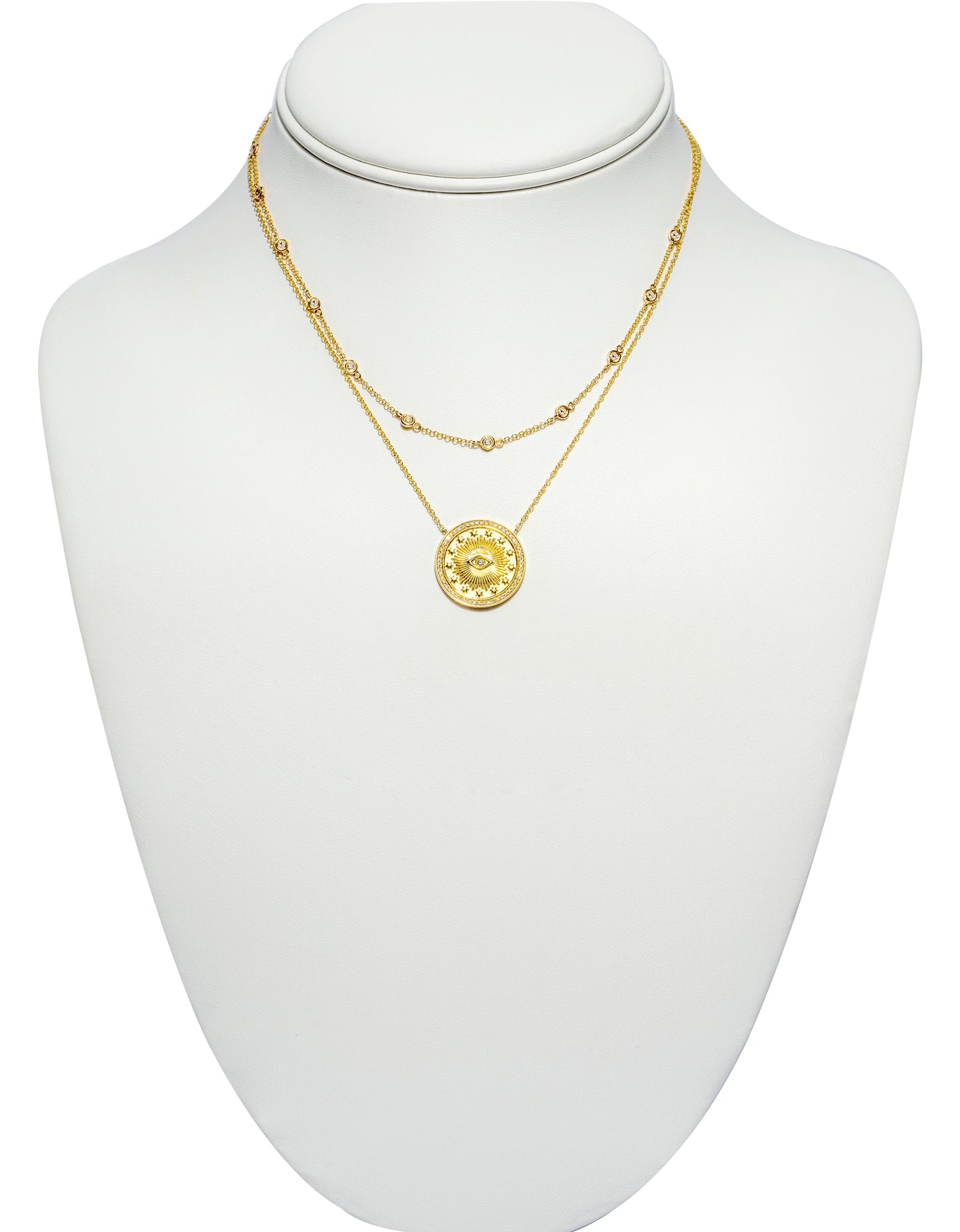 Gold Eye Coin Necklace