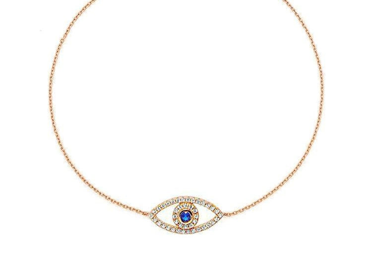 Diamond and Sapphire Evil Eye Protection Bracelet