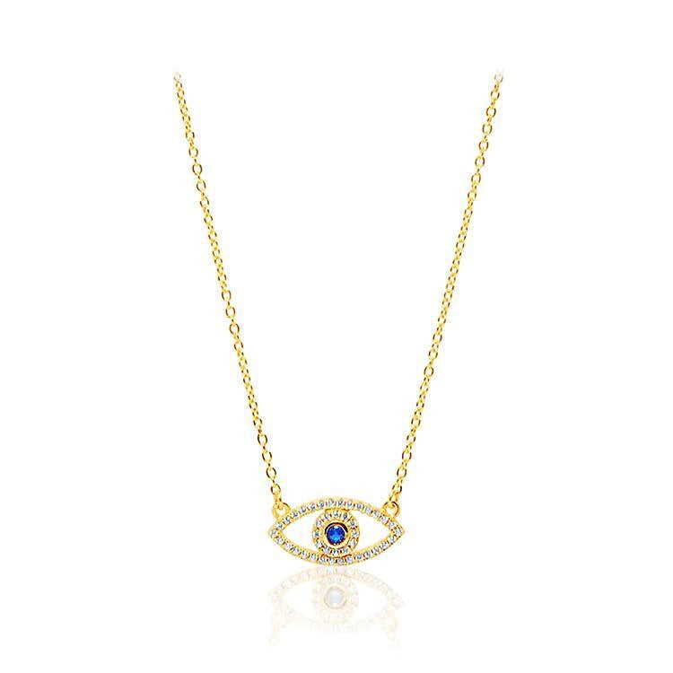 Diamond and Sapphire Evil Eye Protection Necklace