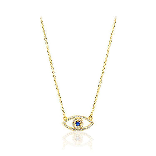 Diamond and Sapphire Evil Eye Protection Necklace