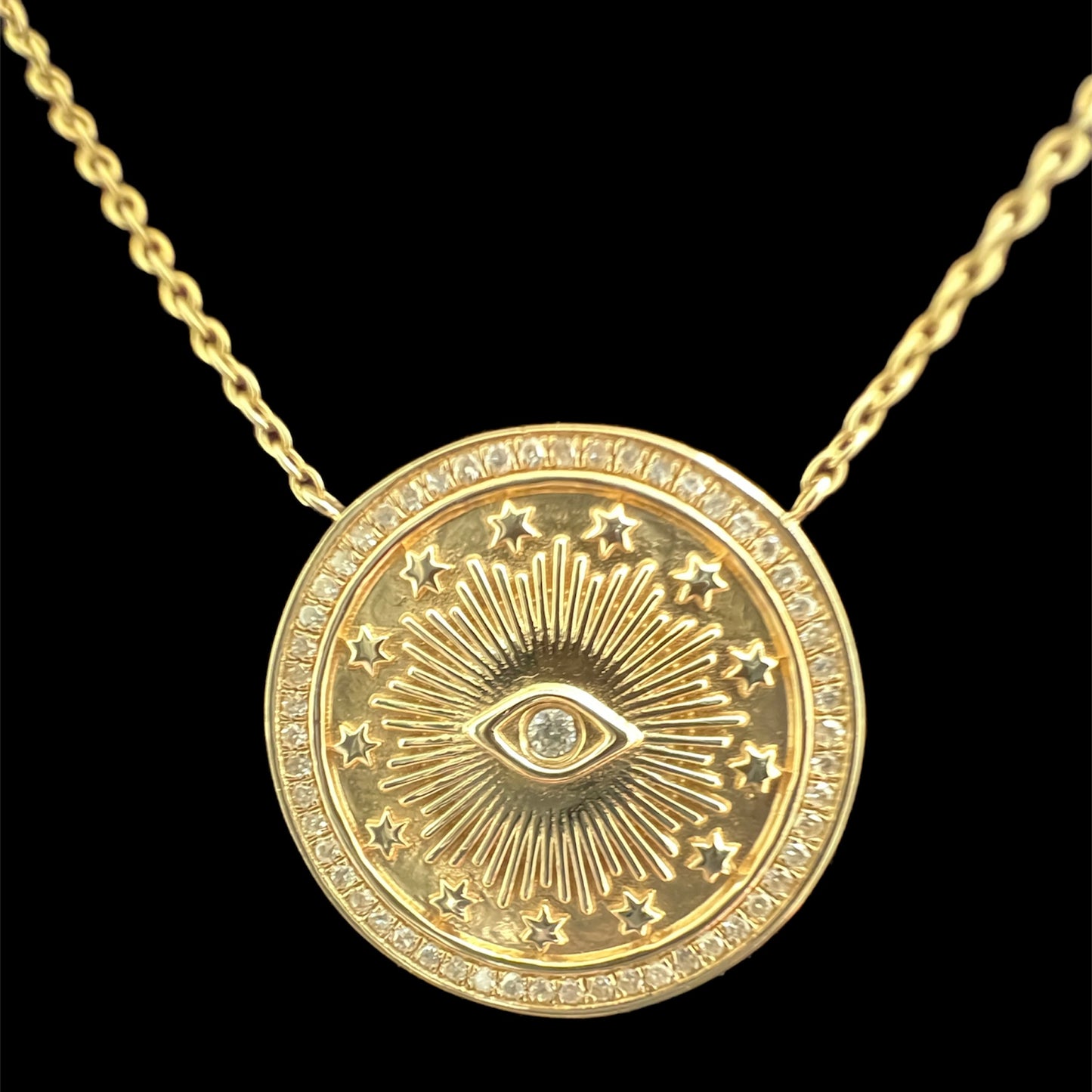 Gold Eye Coin Necklace